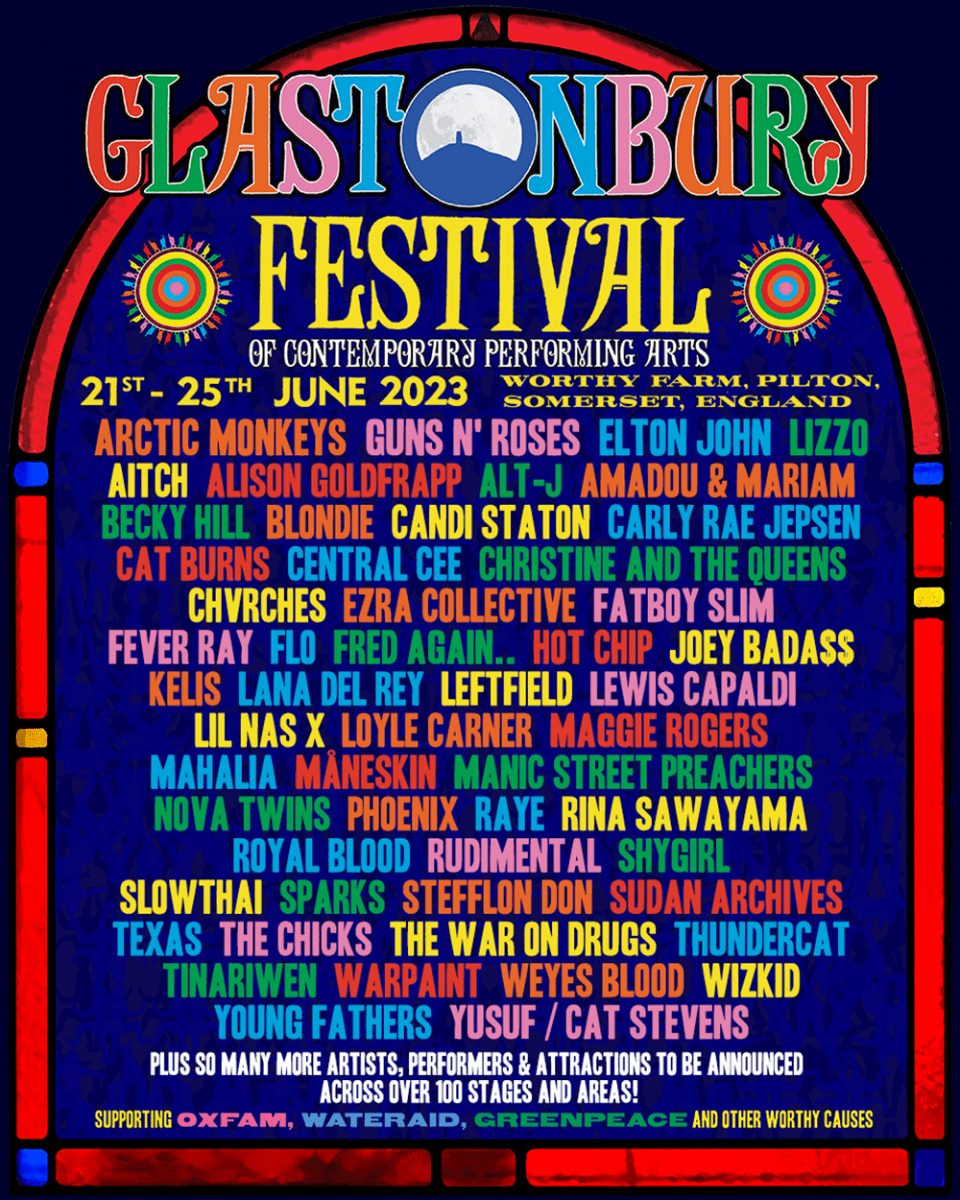 First poster released for the 2023 Glastonbury line-up