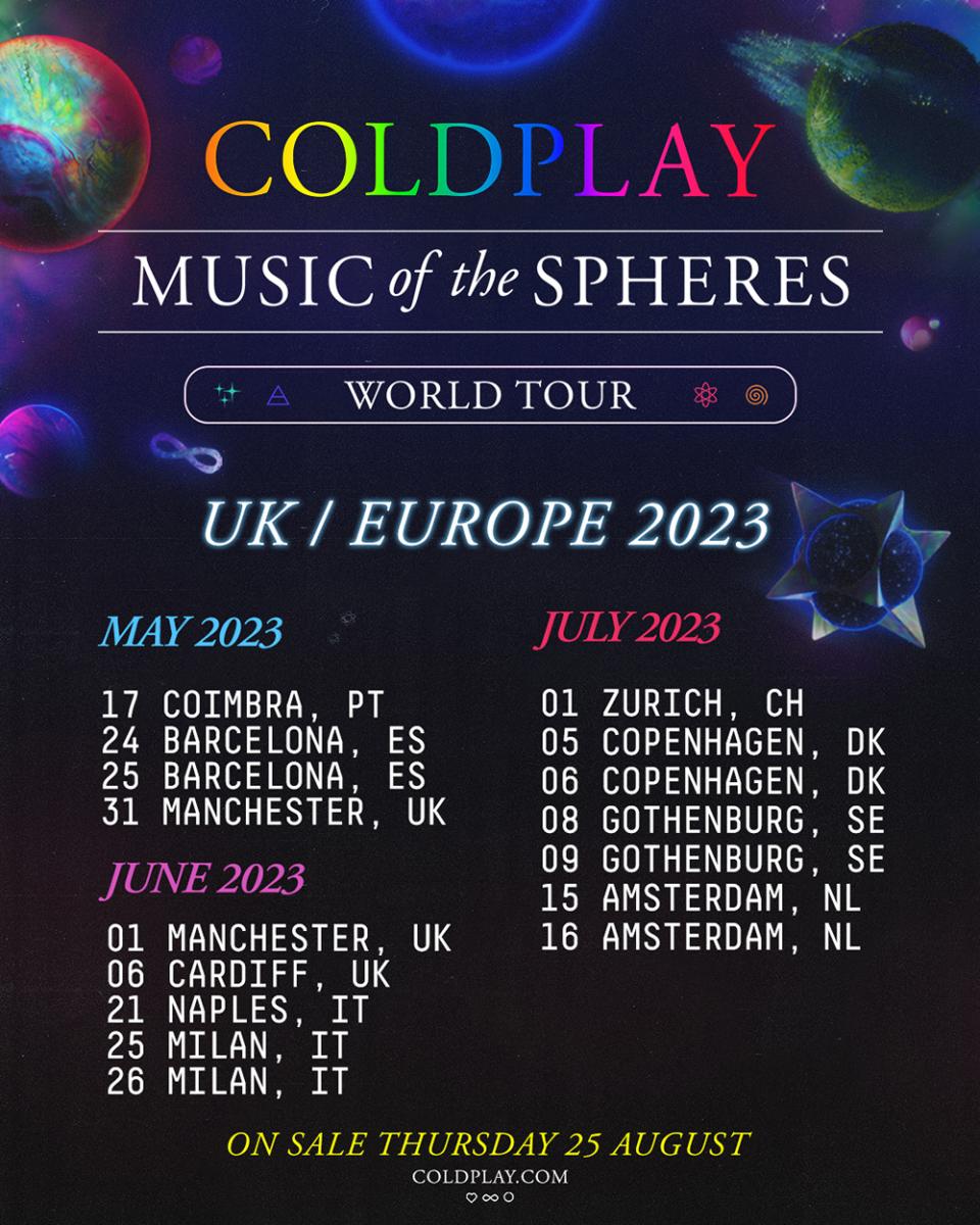 coldplay concert 2023 tour dates